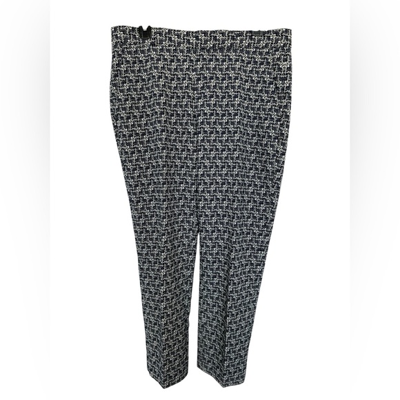 🆕 💙NWOT BANANA REPUBLIC “Avery” Art Deco Bi-Stretch Ankle Pant Navy Combo | 8 - Picture 2 of 14